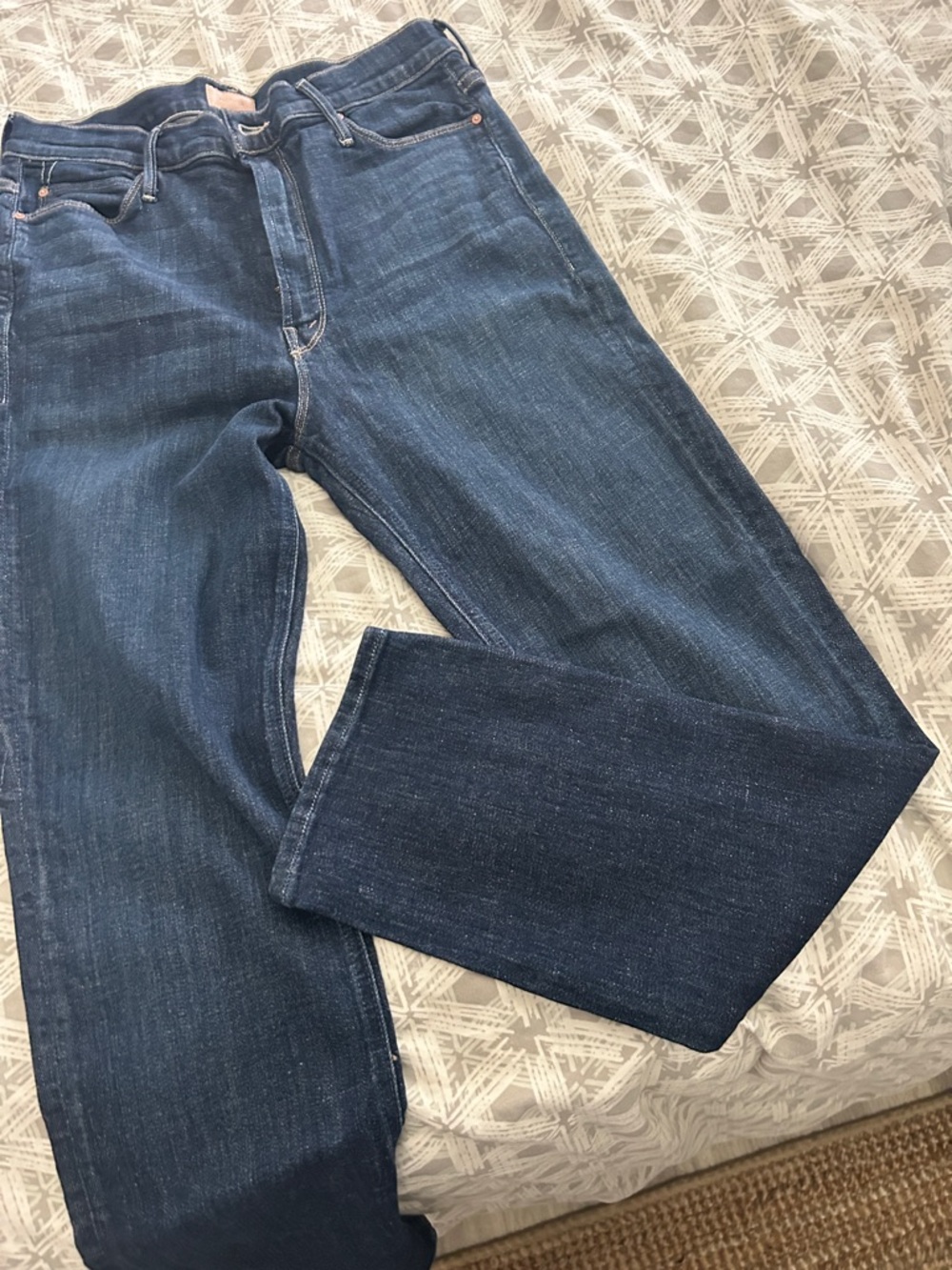 MOTHER Women’s Straight Jeans in Deep Blue Wash - Picture 5 of 5